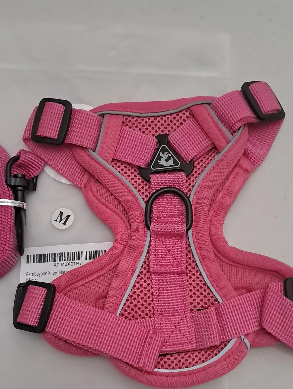 Pet Harness & Leash Set - Pink Comfort Mesh Cat Harness (Medium)